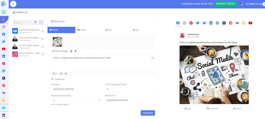 Publication automatique de vos contenus sur les plateformes sociales medias