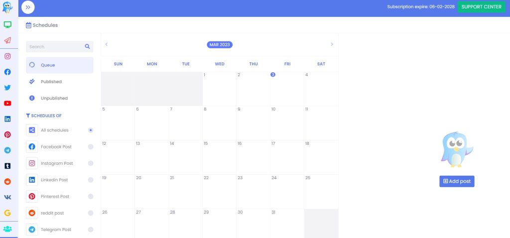 Planning social media