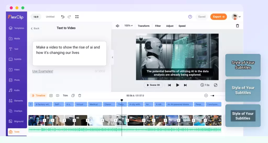 Avis FlexClip générateur de vidéo en ligne pour vos montages vidéos