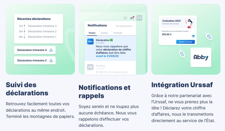 Déclaration CA auto-entrepreneur automatique avec Abby logiciel