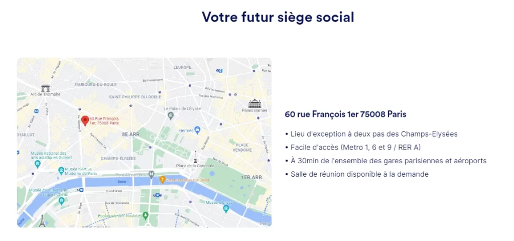 Siège social à Paris
