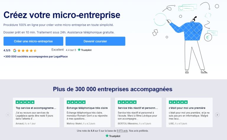 créer une micro entreprise en ligne facilement avec Legalplace